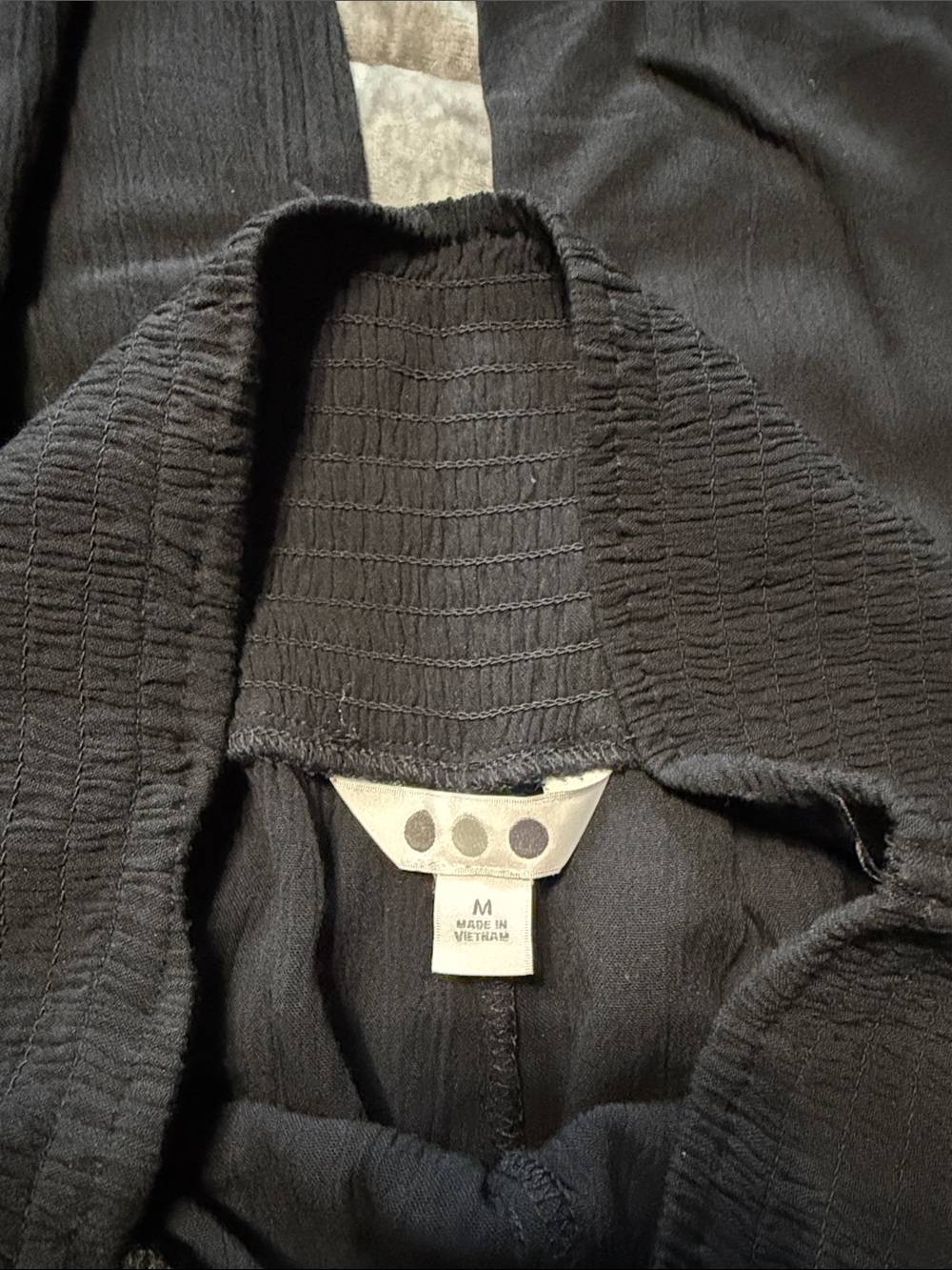 Black Smocked Waist Wide-Leg Pants - Picture 3 of 8